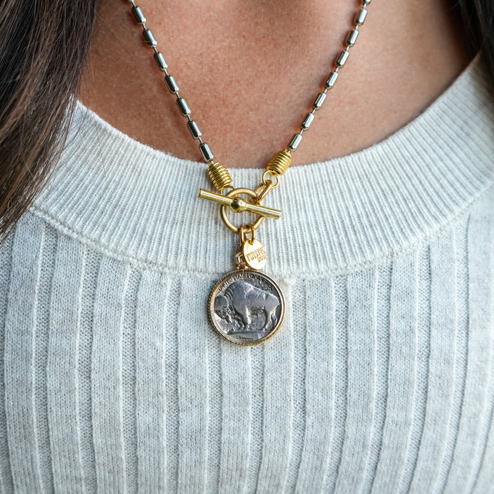 Buffalo nickel necklace - Twisted Silver