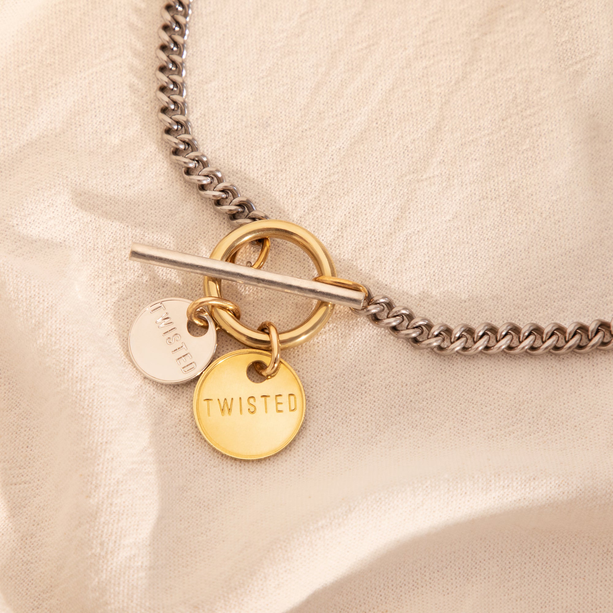 Capture necklace - Twisted Silver