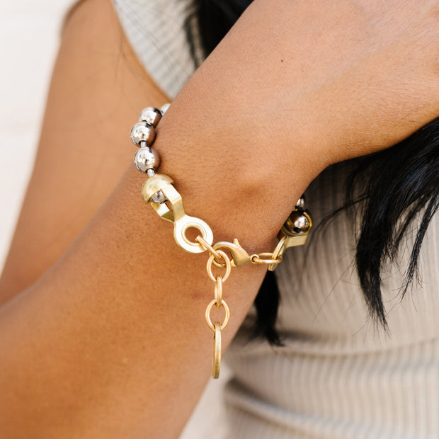 BALL & CHAIN Bracelet - Twisted Silver