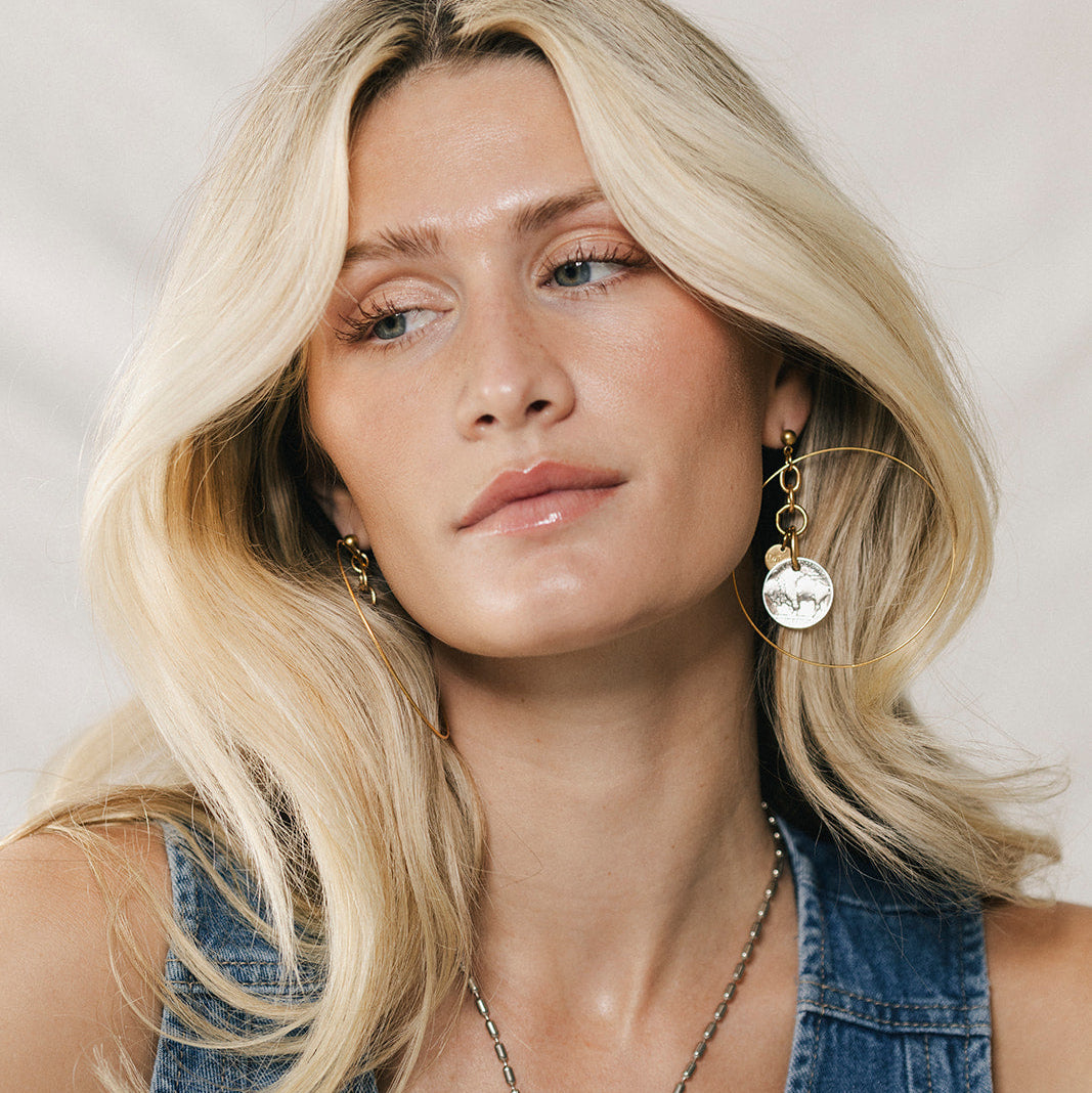 Buffalo nickel earrings