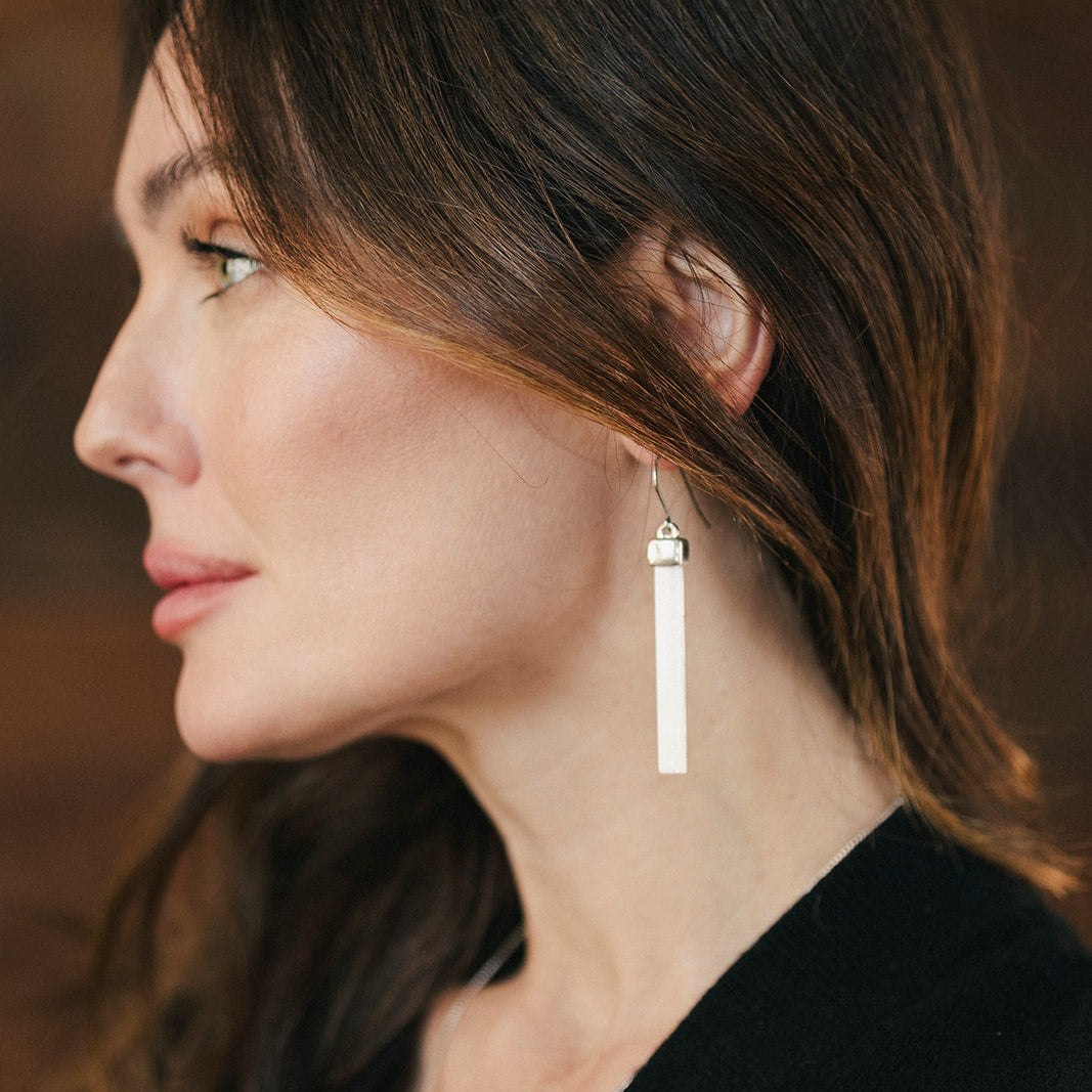 Selenite earrings