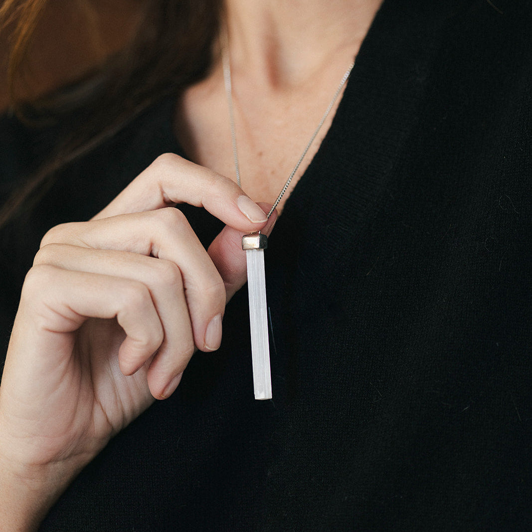 Selenite necklace