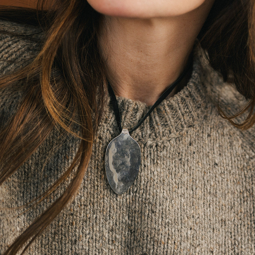 Leather rocker necklace