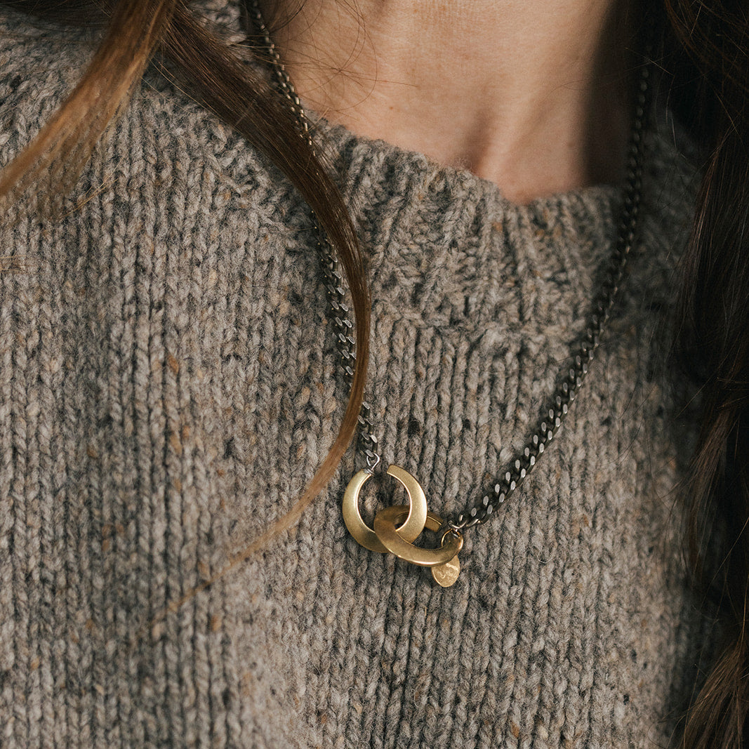 Interlock necklace - Twisted Silver