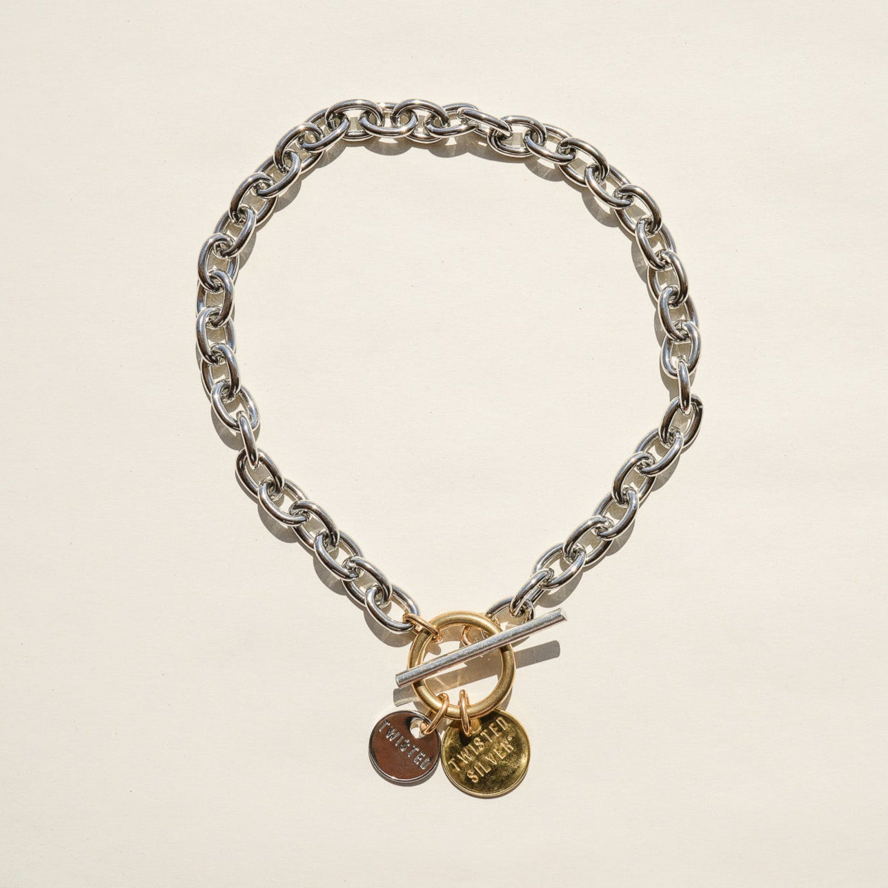 Capture necklace - Twisted Silver