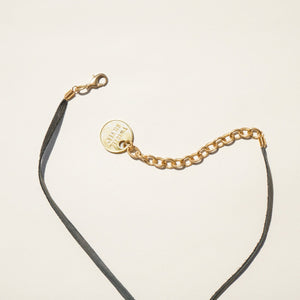 Leather rocker necklace - Twisted Silver