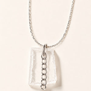 Tiny clarity necklace - Twisted Silver