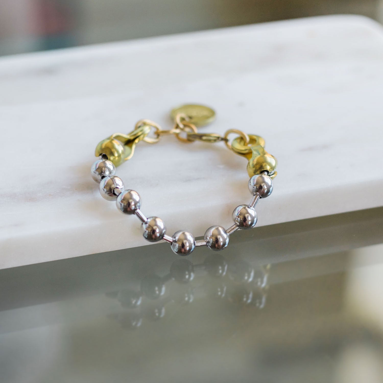 BALL & CHAIN Bracelet - Twisted Silver
