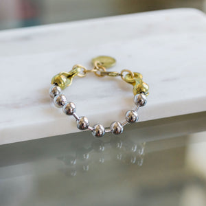 BALL & CHAIN Bracelet - Twisted Silver
