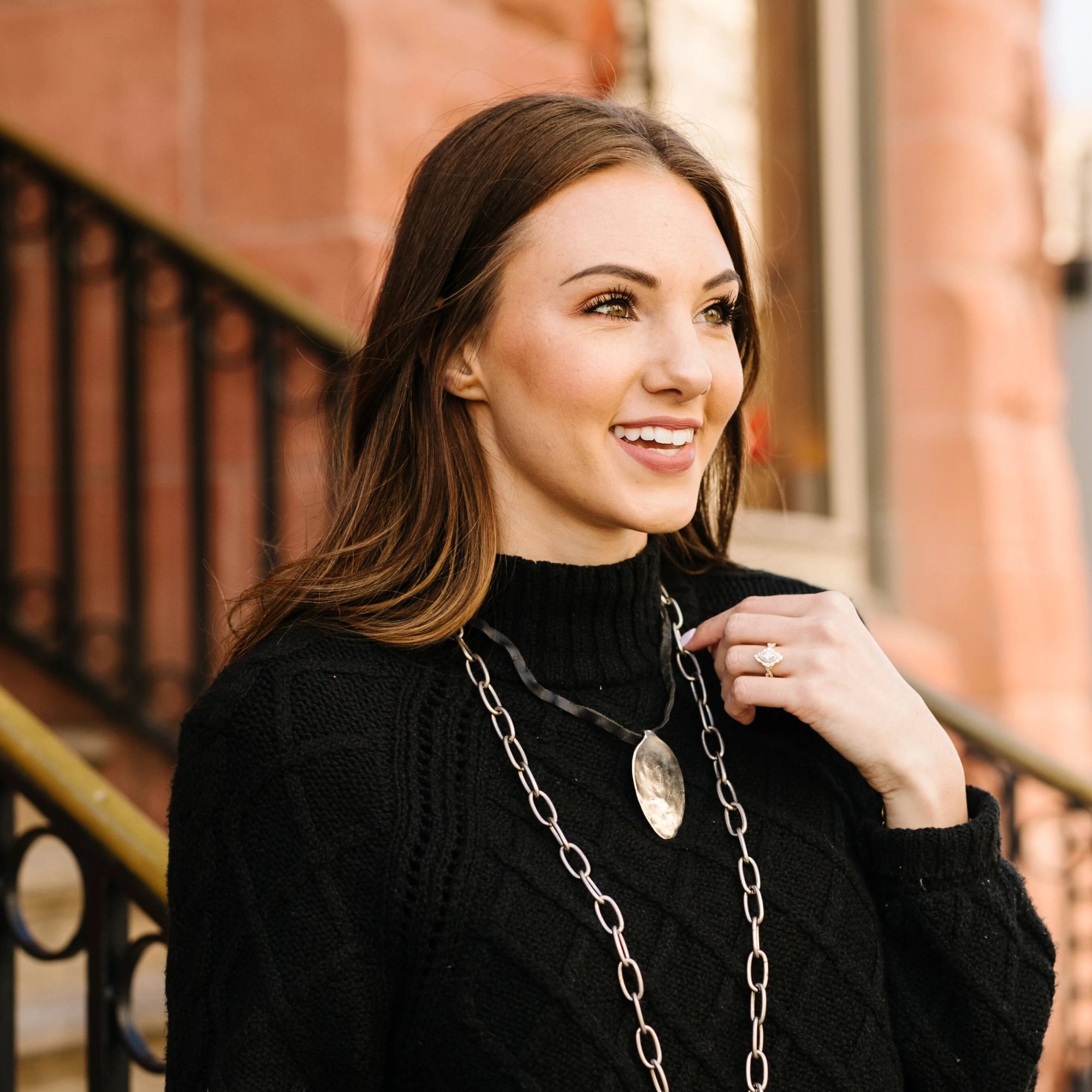 LEATHER ROCKER Necklace - Twisted Silver